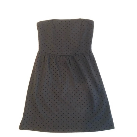 Gap Black Small Velvet Polka Dot Strapless Party Dress - Picture 1 of 10